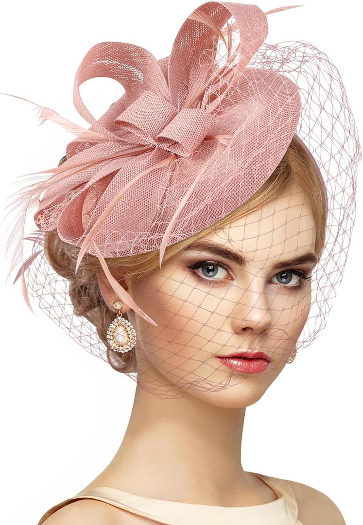 Zinniday 2026 Kentucky Attire Hats - 20s Vintage Derby Fascinators Hat with Hair Clip for Women Lady Girls Outfit Headwear