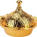 Handmade Sugar Chocolate Candy Bowl, Zinc Alloy Fruit Dish with Lid, Dining Room Tables Centerpieces for Wedding, Hotel, and Coters