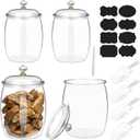 4 Pcs 64 oz Candy and Cookie Jar with Lids 4 Spoons Plastic Jars Decorative Apothecary Jars Candy Buffet Containers Clear Can Airtight Food Storage Canister for Home Decoration Supplies