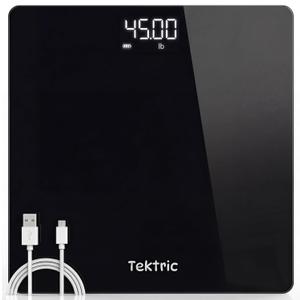 Digital Bathroom Scale for Body Weight - Rechargeable Weight Scale for People with LED Display, KG/LB, 400 lb Capacity, Step-On Technology, Highly Accurate