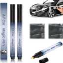 Car Scratch Remover Pen, Magic Car Scratch Removal Pen, Car Touch up Paint Pen, Lightweight and Fast, Long-Lasting, Black Car Paint Scratch Repair (2PCS)