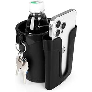 Accmor 3-in-1 Bike Cup Holder with Cell Phone Keys Holder, Bike Water Bottle Holders, Universal Bar Drink Cup Can Holder for Bicycles, Motorcycles, Scooters, Black