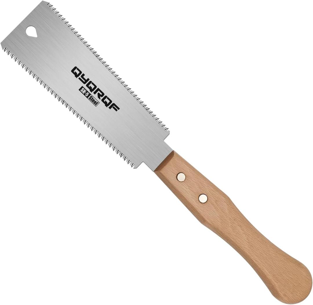 2 x Mini Hand Saw, 6 Inch Japanese Pull Saw with Double Edges 15/17 TPI Flush Cut Saw for Woodworking DIY Projects (style A)