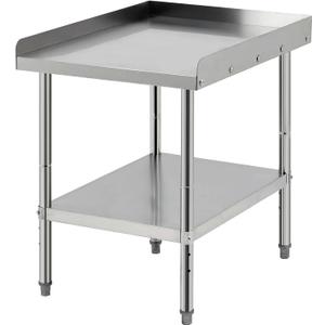 Equipment Grill Stand Table 24x30x30 Inch Stainless Steel NSF Certified 400 Lbs Capacity with Adjustable Legs, 2" Edge Baffle, for Hotel, Home, Commercial Restaurant Kitchen