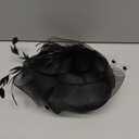 Fascinators Hats for Women Tea Party Hat Feather Mesh Headband Vintage Lace Cocktail Headwear Veil Hair Clip Church (Black)