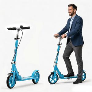 Scooters for Kids 8-12, Teens & Adults - Foldable&Portable Commuter Scooter with 8" Wheels, Bell, Hand Brake & Adjustable Height 30"-40.5", 240 lbs, Manual Push Scooter for Campus & Park