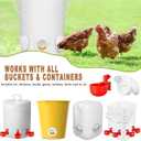 Chicken Feeder Waterproof and Chicken Waterer Cup, 6pcs No Waste Chicken Feeder for Buckets,Barrels,Bins, and 6pcs Chicken Water Cups for Chickens, Birds, Turkeys etc