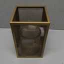 HD Designs Metal Candle Holder with Glass, 8 in