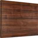 AZRHOM XXL Large Walnut Wood Cutting Board for Kitchen 24x18 (Gift Box) with Juice Groove Handles Non-slip Mats Thick Reversible Butcher Block Chopping Board