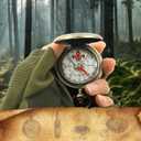 Antique Brass Compass - Waterproof Survival Compass for Hiking & Camping, Vintage Military Gift with Keychain (Kids & Outdoor)