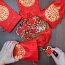 Winlyn 32 Pcs Chinese Lucky Bags Red Fu Good Luck Bags Decoration for Asian Vietnamese Tet Wealth Health Success Chinese Lunar New Year 2026 Year of the Horse Decor