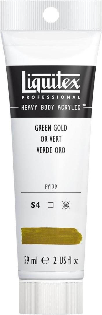 Liquitex Professional Heavy Body Acrylic Paint, 2-oz (59ml) Tube, Green Gold