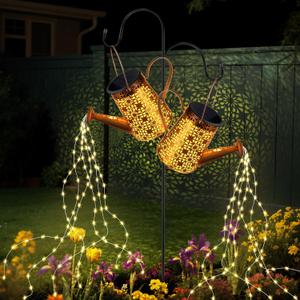 Solar Watering Can with Lights, Large Waterproof Solar Outdoor Lights Decorative Metal Solar Garden Lights Solar Lanterns Hanging Garden Lights for Yard Patio Pathway Walkway Lawn Gardening Gift