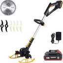 Cordless Weed Wacker, 20V Battery Powered Weed Eater with Blades, 3 in 1 Trimmer/Edger/Lawn Cutter, Adjustable Length