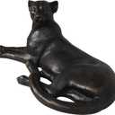 Deco 79 Polystone Leopard Decorative Sculpture Laying Home Decor Statue, Accent Figurine 29" x 14" x 13", Black