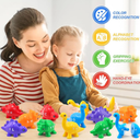 Matching Letters Fine Motor Toy, Alphabet Match Game Educational Toys for Toddlers 1-3 Dinosaur Alphabet Learning Toy for Toddler Age 1, 2, 3 Montessori Preschool Educational Toy（New Model）