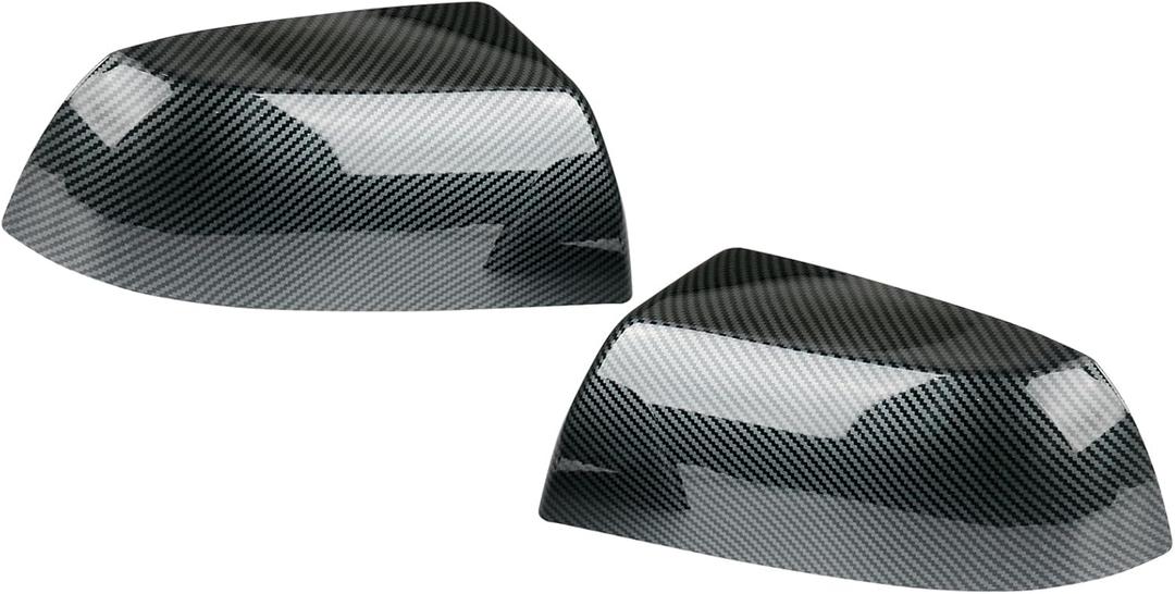 Osompar Carbon Fiber Outer Rear View Mirror Cover Cap Front Driver Passeger Side for Toyota Tundra 2007-2021 Toyota Sequoia