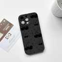 NITITOP Compatible with iPhone 14 Pro Max Case Cute Cherry Bow Ribbon Pattern for Girls Women Soft TPU Durable Full Camera Lens Shockproof Protective Cover - Black