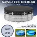 LXKCKJ 12 FT Round Pool Cover for Above Ground Pools, 420D Oxford | Waterproof 10000PA, 100MPH Windproof with 2 buckles and Ground nail set, 634N Tear-Resistant, UPF50+, 95% Evaporation Control