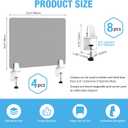 Desk Divider 4 Pcs Desk Privacy Panel 23.6''L x 15.8W'' Office Partitions Grey Acrylic Panel Pack of 4 Desk Divider Partition with Adjustable Universal Base
