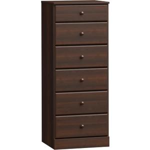 Prepac Astrid Tall Brown Dresser: 16.5"D x 19.75"W x 50"H, 6-Drawer Chest for Bedroom by Prepac - Perfect Chest of Drawers for Ample Storage (Espresso)