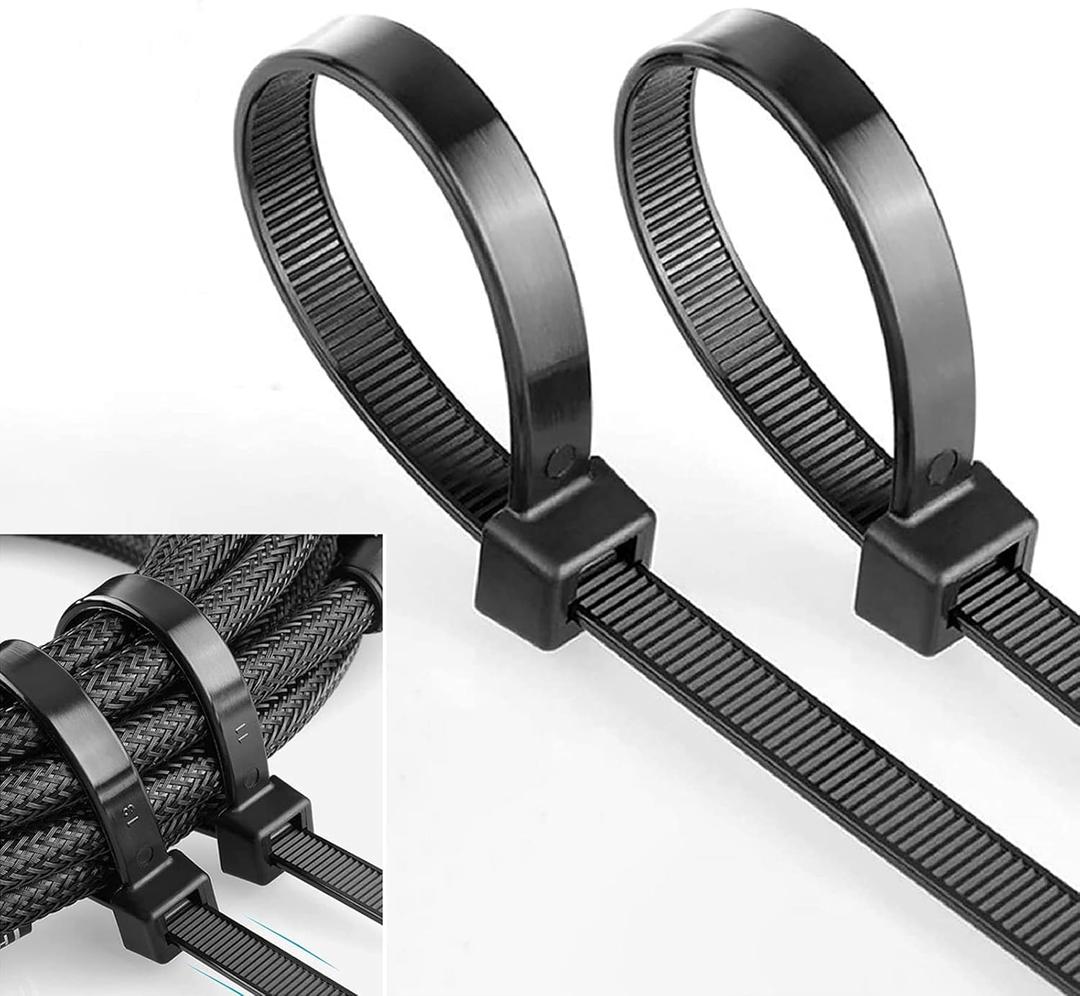 Zip ties 200 lbs Tensile Strength 16 inch Multi-Purpose Ultra Heavy Duty UV Cable Ties Width 0.3 Inch Black
