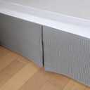 King Bed Skirt, Wrap Around Bed Skirt with Pleated Corner, 18 Inch Drop Pleated Waffle Weave Bedskirts, Anti-Slip, Microfiber, Grey, 18'' King