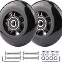 2-Pack PU Luggage Suitcase Replacement Wheels Repair Kit w/ABEC-7 Bearings and 6mm Axles for Trolley Carry-on Roller Travel Bag (76 * 24mm)
