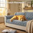 Smiry Fuzzy Couch Cover for Dogs, Non Slip Washable Pet Sofa Cover, Scratch Proof Hair Resistant Plush Sofa Slipcover, Pet Friendly Couch Cushion Protector for Cat, Grey, 27.6" x 59"