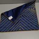 Avigers 18 x 18 Inch Navy Blue Gold Striped Geometric Lines Embroidery Velvet Cushion Case Luxury Modern Throw Pillow Cover Decorative Pillow for Couch Living Room Bedroom Car 45 x 45cm