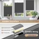 LazBlinds No Tools No Drill Cordless Cellular Shades, Blackout Light Blocking Honeycomb Shades for Home, Thermal Insulation Blinds for Windows, 37" W x 64" H, Black