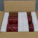 Glassware Drinking Glasses Set of 8, 14 oz Highball Glasses & 10 oz Ribbed Glass Cups, Vintage Glassware for Water, Juice, Cocktail (Christmas Red)