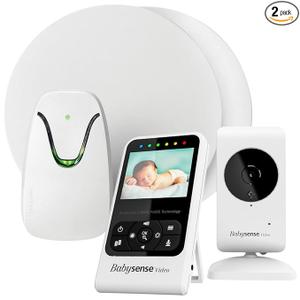 Babysense Video & Movement Monitor - Video Baby Monitor with Motion Detection Bundle Pack - Video Monitor V24R with Babysense 7 Under-The-Mattress Monitor