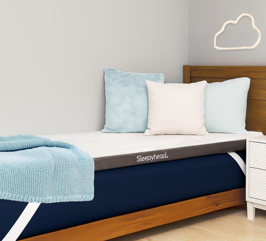 Sleepyhead Twin XL 2 Inch Gel Mattress Topper for College Dorm, Memory Foam Mattress Pad, Dorm Essentials, Washable Cover, Thick, Cool & Comfortable Bedding, College Essentials