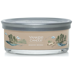 Yankee Candle Seaside Woods Scented, Signature 12oz Medium Tumbler 5-Wick Candle, Over 16 Hours of Burn Time