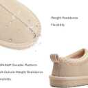 Slippers for Women Genuine Suede Water Resistant Women's Slippers with Memory Foam and Faux Fur Lining Comfy Furry Shoes Gifts for Women Footwear (6, Beige)