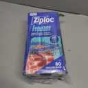 Ziploc Gallon Food Storage Freezer Bags, Stand-Up Bottom, Easy to Fill, 80 Count