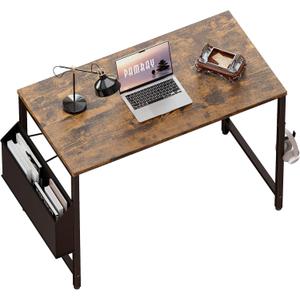 Pamray 32 Inch Computer Desk for Small Spaces with Storage Bag, Home Office Work Desk with Headphone Hook, Small Office Desk Study Writing Table (Vintage)