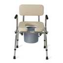 Medline Drop Arm with Padded Seat and Backrest, 350 lbs Weight Capacity, Beige
