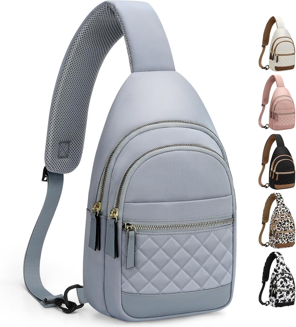 Capolo Sling Bag for Women Men Waterproof Crossbody Bags for Women Trendy Casual Fanny Pack with Convertible Shoulder Strap Chest Bag for Travel Hiking(Blue, Medium)