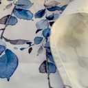 Watercolor Blue Leaves Window Valance for Bedroom Living Room, Grey Leaf Vine Plant Curtains Valanes for Windows, 3" Rod Pocket Window Treatment for Season Home Decorations, 54 x 18 Inch, 1 Panel