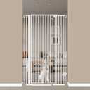 57" Extra Tall Cat Gate for Doorways, 29.5"-38.5" Tall Pet Gates for Cats Walk Through, Auto Close High Baby Gates with Door, Child Safety Gate Indoor Stairs, Cat Proof Gate for Dogs, White