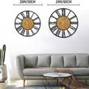 1st owned Wall Clocks for Living Room Decor,20" Vintage,Round Silent Non Ticking,Black Metal,Modern Wood Clocks for Home Bedroom,Kitchen,Garden,Office,Cafe,Modern Wall Decoration -Roman Numerals