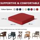 Goodgoods 19.5 x 20 Outdoor Chair Cushions Set of 4, Fade-Resistant & Water-Resistant Patio Seat Cushion Pads with Ties, 30D High-Resilience Foam for Dining Room Kitchen Chairs, Chili, 19.5"x20" 4pcs