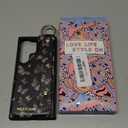 Petitian for Samsung Galaxy S23 Ultra Case with Wallet - Women Girls Cute Girly Aesthetic Unique Design Leather Credit Card Holder Cardholder Stand Wristband for S23 Ultra, Black Butterfly