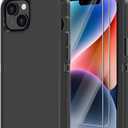 Annymall for iPhone 14 Case with 2 Screen Protector, Heavy Duty Shockproof Dropproof Dust Proof Full Body Rugged 3-Layer Military Tough Durable Protective Cover for Apple iPhone 14 6.1" (Black)