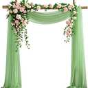 Wedding Arch Draping Fabric, 29" x 20ft Green Sheer Curtains Wedding Decorations for Ceremony, 6.7 Yards Green Chiffon Draping Fabric Backdrop