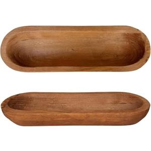 Phinicco 16“ Long Wood Dough Bowl 16 x 5.8 x 2in Hand Carved Wooden Dough Bowls for Decor Wood Dough Bowls Decorative Wooden Dough Fruits Bowl for Table Centerpiece