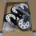 HOLKIE Caster Wheels 5 inch with No Brake Stem Casters, 3/8" -16 x 1 (Stem Diameter 3/8", Stem Length 1") Threaded Swivel Casters Set of 4 Heavy Duty Castors Black