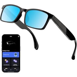 Translation Glasses Ai Smart Glasses for Women Men Bluetooth with Chat GPT 164 Language Blue light and UV resistant Lens Clear Headphone with Speaker sunglasses forTravel Meeting Trade Business